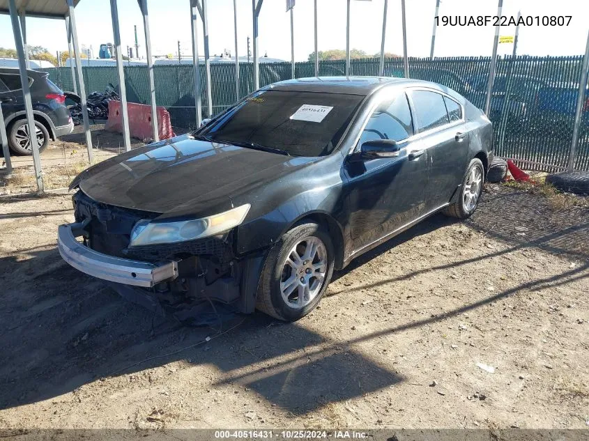 2010 Acura Tl 3.5 VIN: 19UUA8F22AA010807 Lot: 40516431