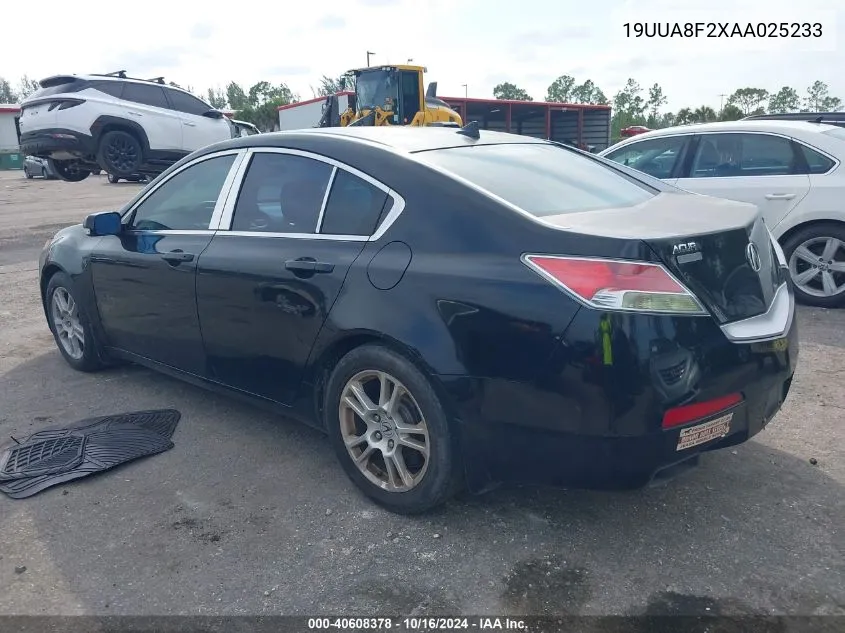 2010 Acura Tl 3.5 VIN: 19UUA8F2XAA025233 Lot: 40608378