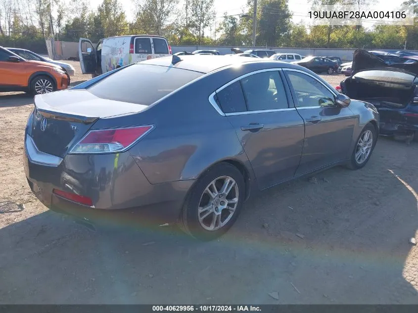 2010 Acura Tl 3.5 VIN: 19UUA8F28AA004106 Lot: 40629956