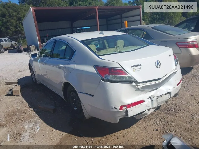 2010 Acura Tl 3.5 VIN: 19UUA8F20AA021496 Lot: 40631194