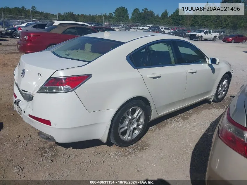 2010 Acura Tl 3.5 VIN: 19UUA8F20AA021496 Lot: 40631194