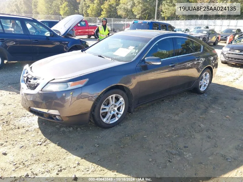 2010 Acura Tl 3.5 VIN: 19UUA8F25AA024135 Lot: 40643549