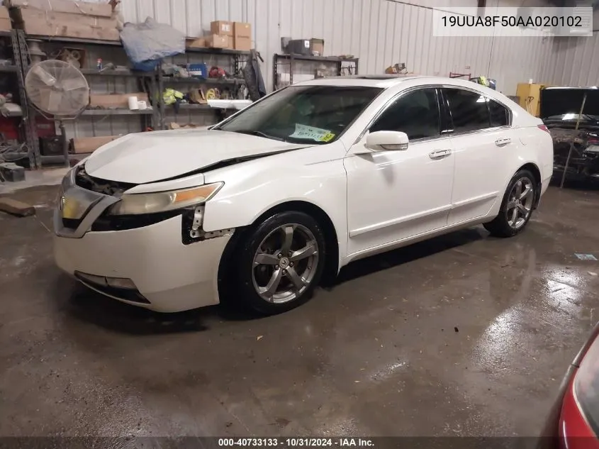 2010 Acura Tl 3.5 VIN: 19UUA8F50AA020102 Lot: 40733133