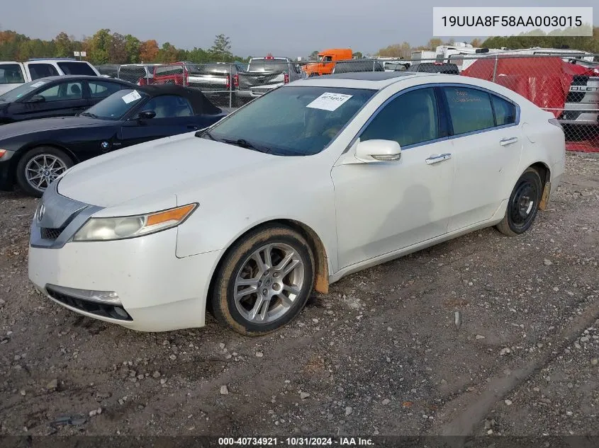 2010 Acura Tl 3.5 VIN: 19UUA8F58AA003015 Lot: 40734921