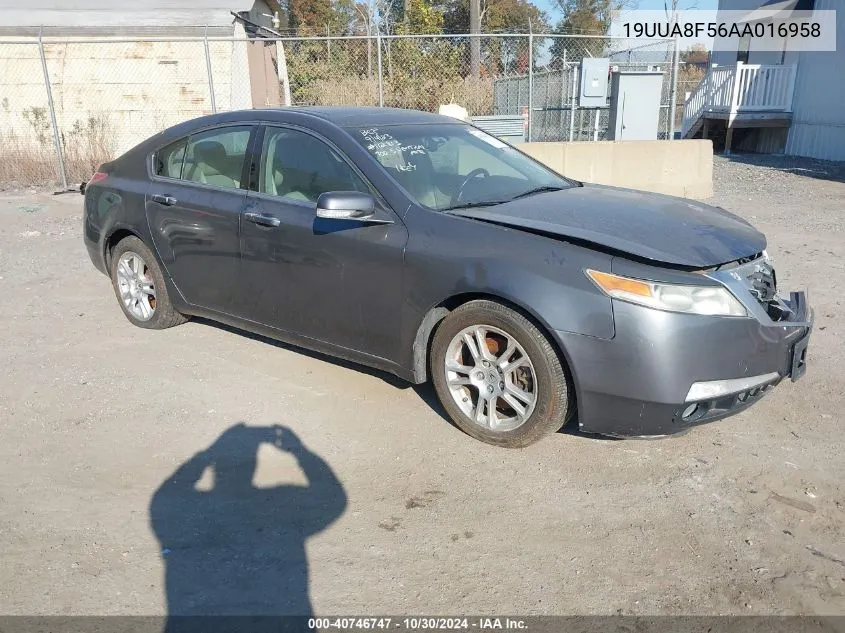 2010 Acura Tl 3.5 VIN: 19UUA8F56AA016958 Lot: 40746747