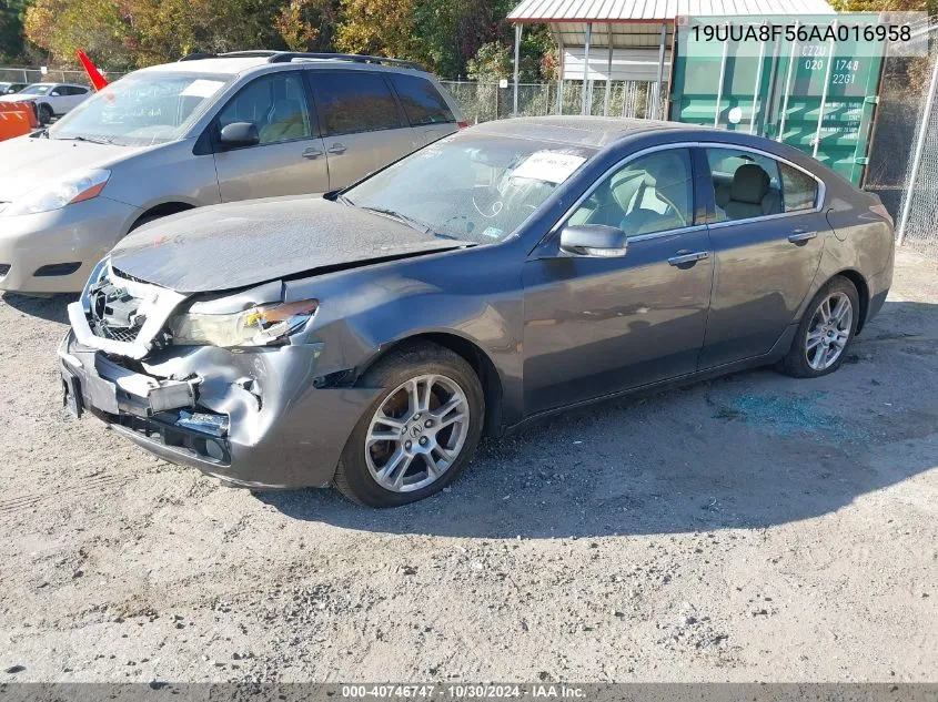 2010 Acura Tl 3.5 VIN: 19UUA8F56AA016958 Lot: 40746747