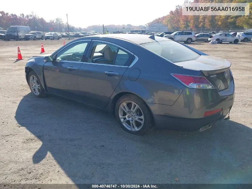 2010 Acura Tl 3.5 VIN: 19UUA8F56AA016958 Lot: 40746747