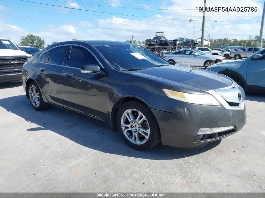 2010 Acura Tl 3.5 VIN: 19UUA8F54AA025786 Lot: 40764105