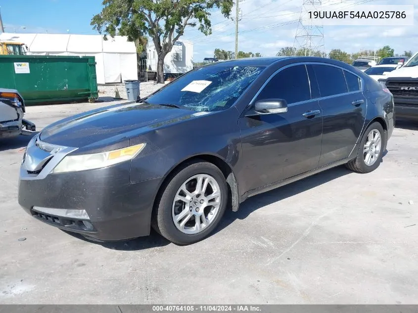 2010 Acura Tl 3.5 VIN: 19UUA8F54AA025786 Lot: 40764105