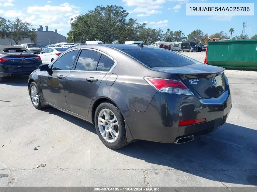 2010 Acura Tl 3.5 VIN: 19UUA8F54AA025786 Lot: 40764105