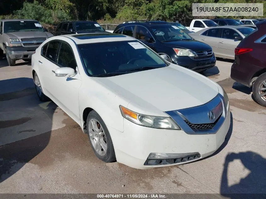 2010 Acura Tl 3.5 VIN: 19UUA8F57AA008240 Lot: 40764971