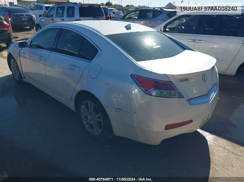 2010 Acura Tl 3.5 VIN: 19UUA8F57AA008240 Lot: 40764971