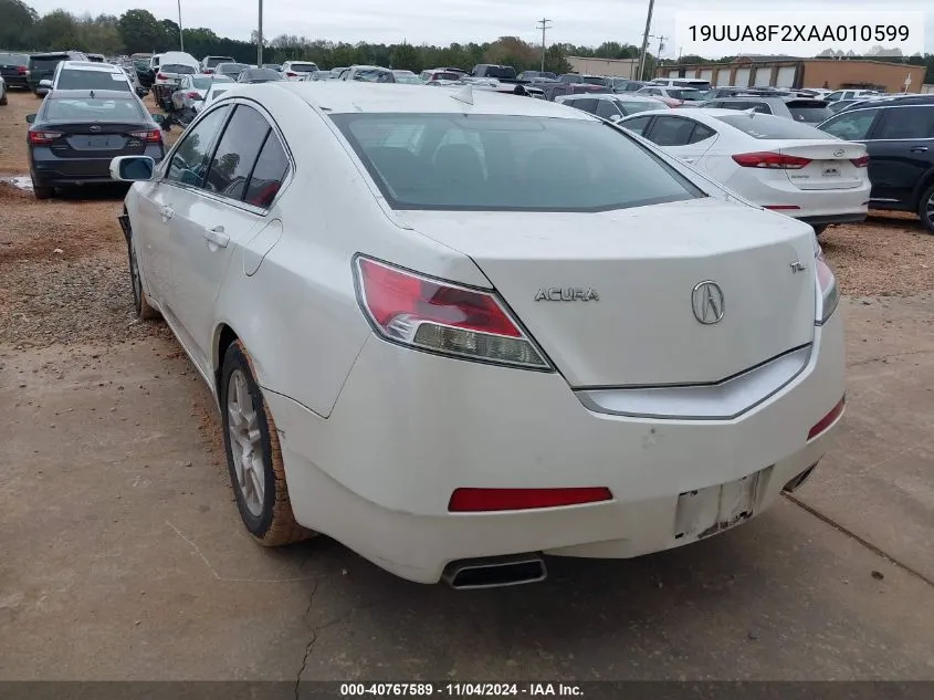 2010 Acura Tl 3.5 VIN: 19UUA8F2XAA010599 Lot: 40767589