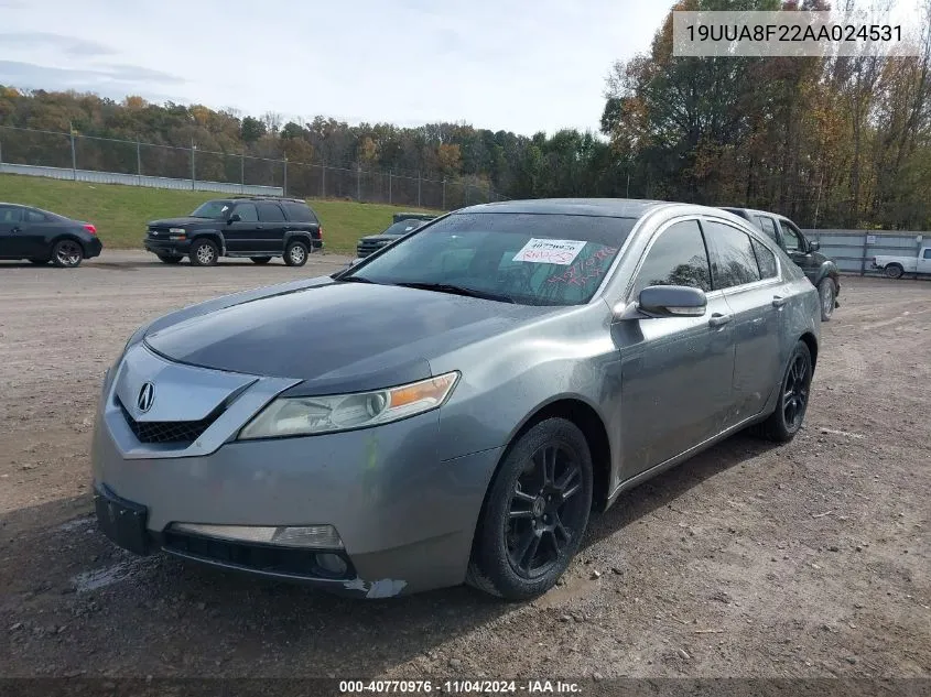 2010 Acura Tl 3.5 VIN: 19UUA8F22AA024531 Lot: 40770976