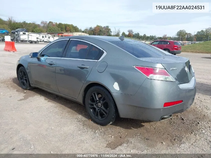 2010 Acura Tl 3.5 VIN: 19UUA8F22AA024531 Lot: 40770976