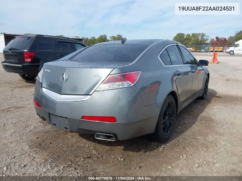 2010 Acura Tl 3.5 VIN: 19UUA8F22AA024531 Lot: 40770976