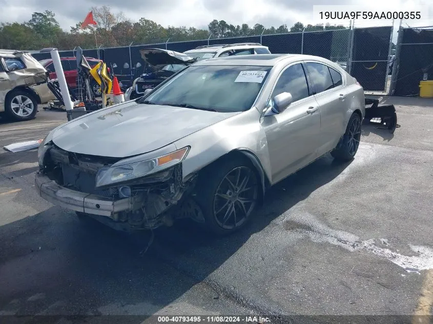 2010 Acura Tl 3.7 VIN: 19UUA9F59AA000355 Lot: 40793495