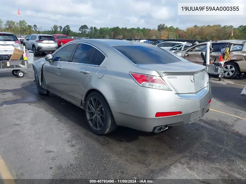 2010 Acura Tl 3.7 VIN: 19UUA9F59AA000355 Lot: 40793495