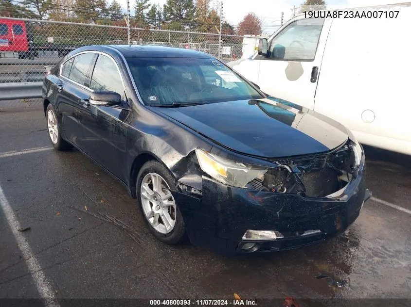 2010 Acura Tl 3.5 VIN: 19UUA8F23AA007107 Lot: 40800393