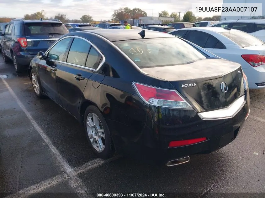 2010 Acura Tl 3.5 VIN: 19UUA8F23AA007107 Lot: 40800393