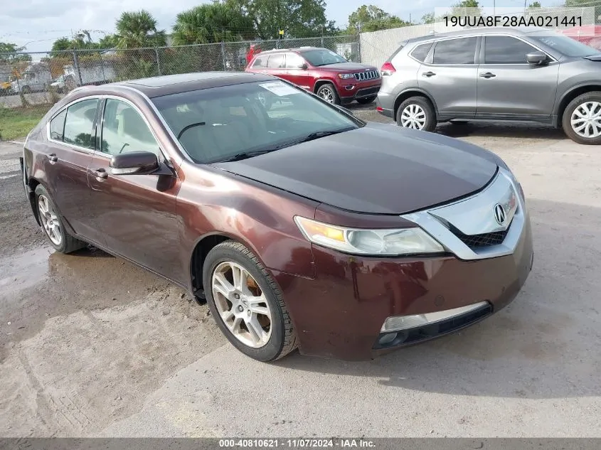 2010 Acura Tl 3.5 VIN: 19UUA8F28AA021441 Lot: 40810621