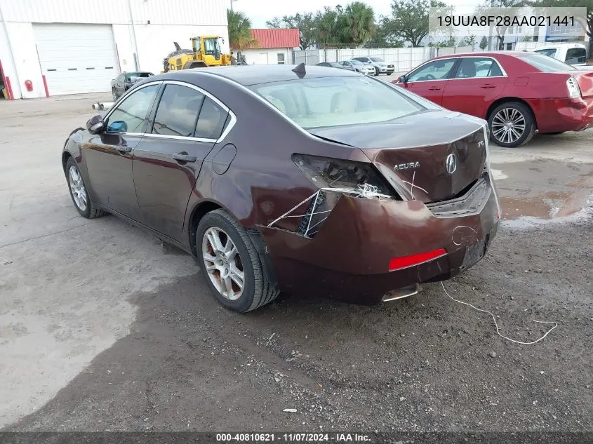 2010 Acura Tl 3.5 VIN: 19UUA8F28AA021441 Lot: 40810621