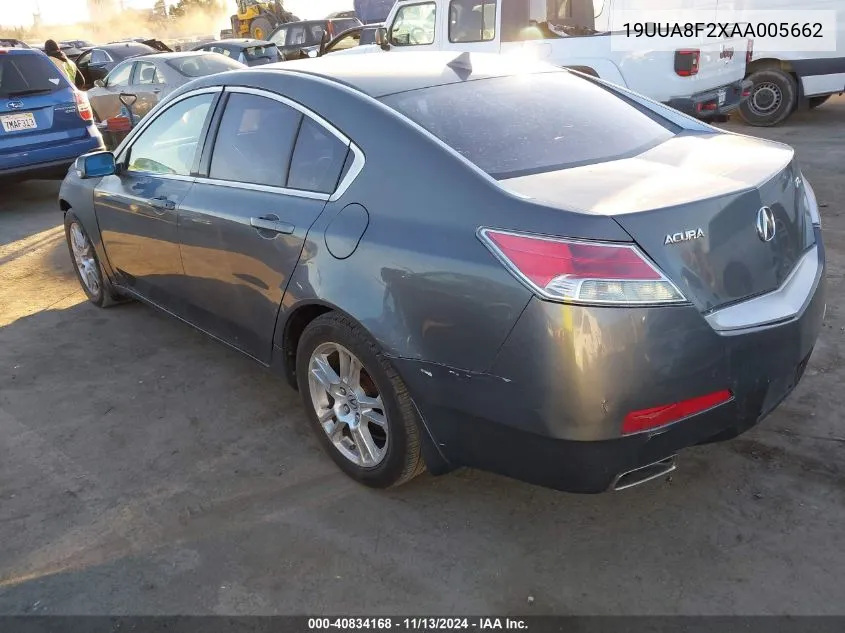 2010 Acura Tl 3.5 VIN: 19UUA8F2XAA005662 Lot: 40834168