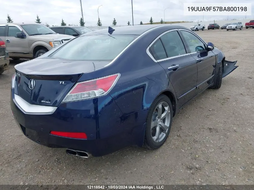 2011 Acura Tl VIN: 19UUA9F57BA800198 Lot: 12118542