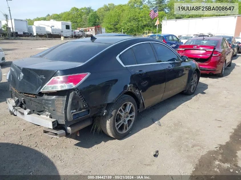 2011 Acura Tl 3.5 VIN: 19UUA8F25BA008647 Lot: 39442189