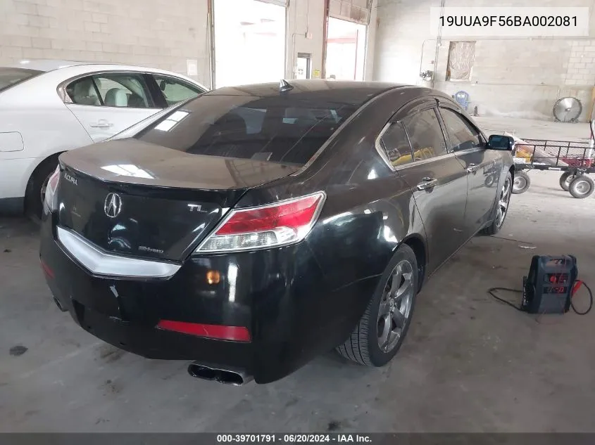 2011 Acura Tl 3.7 VIN: 19UUA9F56BA002081 Lot: 39701791