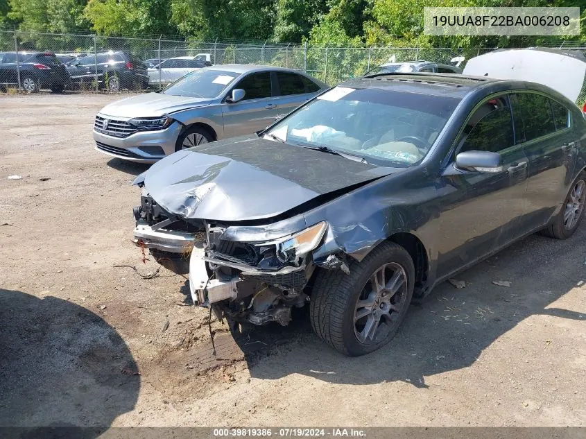 2011 Acura Tl 3.5 VIN: 19UUA8F22BA006208 Lot: 39819386