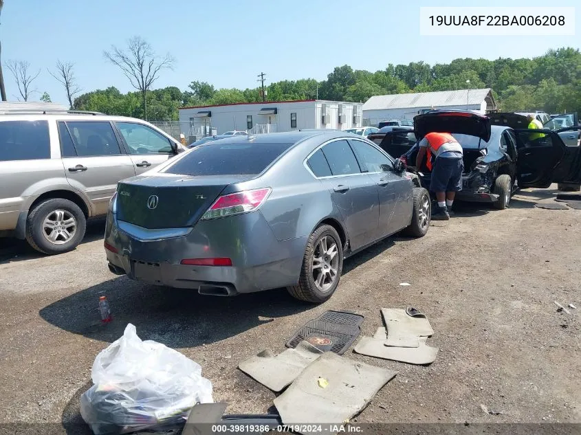 2011 Acura Tl 3.5 VIN: 19UUA8F22BA006208 Lot: 39819386