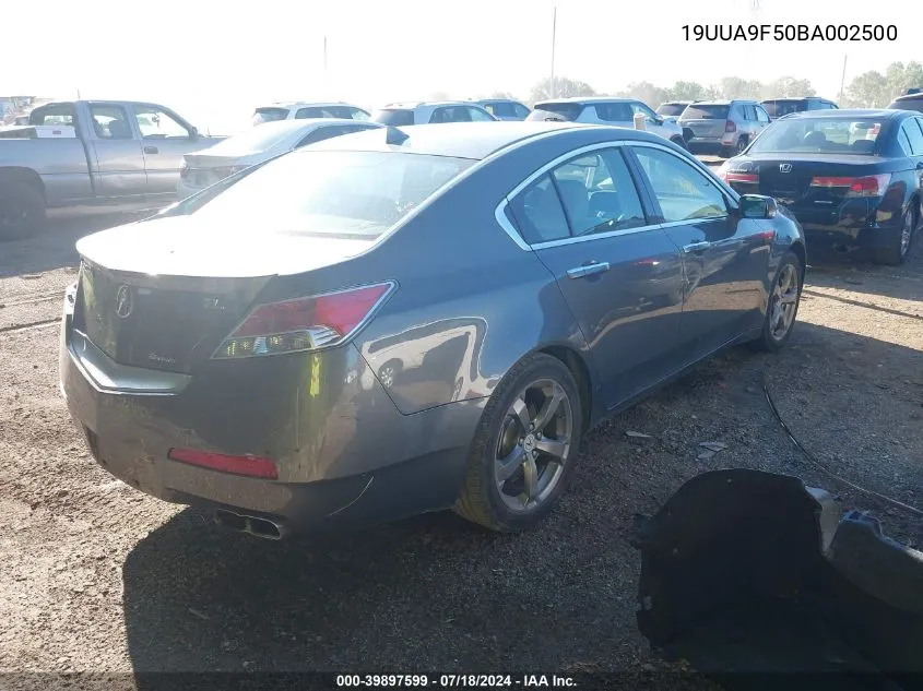 2011 Acura Tl 3.7 VIN: 19UUA9F50BA002500 Lot: 39897599