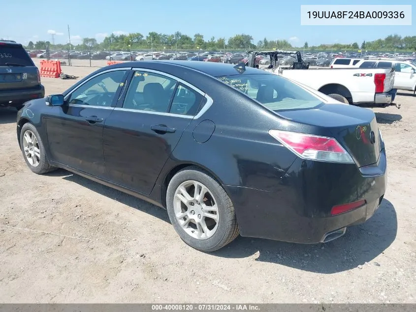 2011 Acura Tl 3.5 VIN: 19UUA8F24BA009336 Lot: 40008120