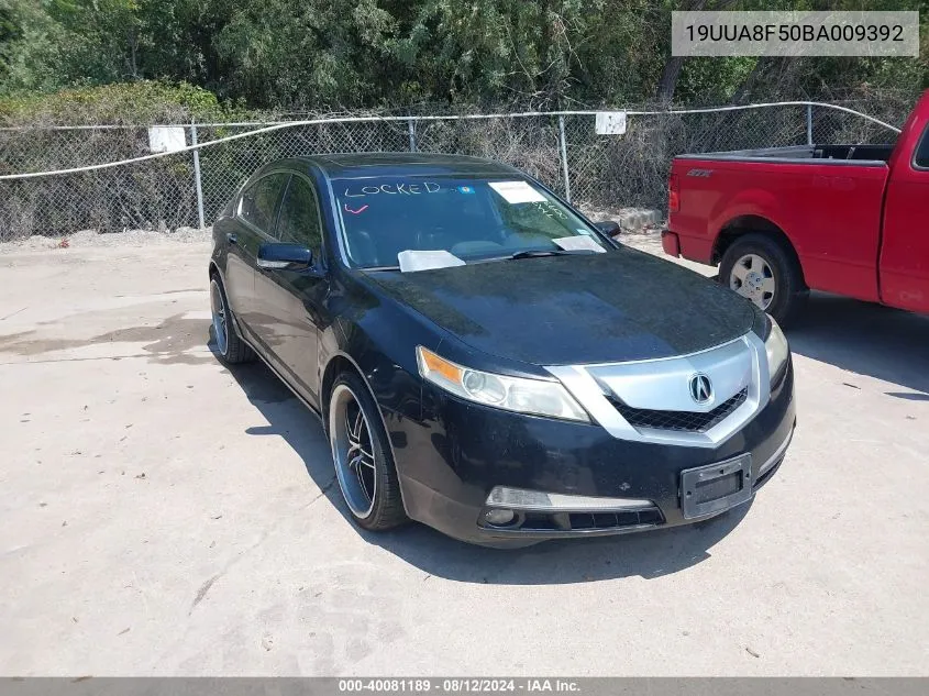 2011 Acura Tl 3.5 VIN: 19UUA8F50BA009392 Lot: 40081189