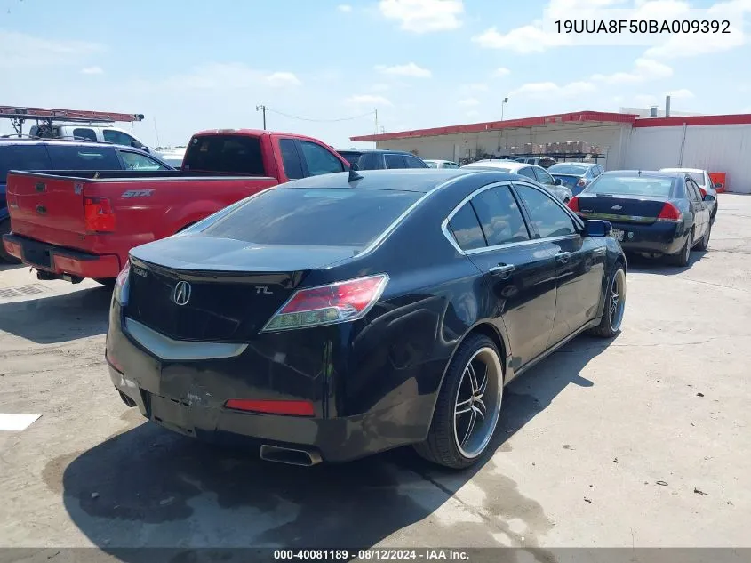 2011 Acura Tl 3.5 VIN: 19UUA8F50BA009392 Lot: 40081189