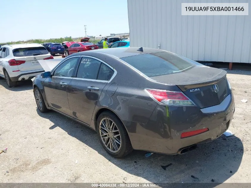 2011 Acura Tl 3.7 VIN: 19UUA9F5XBA001466 Lot: 40084338