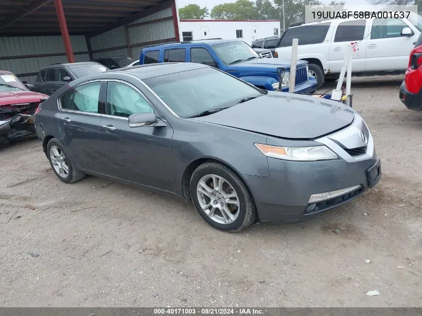 2011 Acura Tl 3.5 VIN: 19UUA8F58BA001637 Lot: 40171003