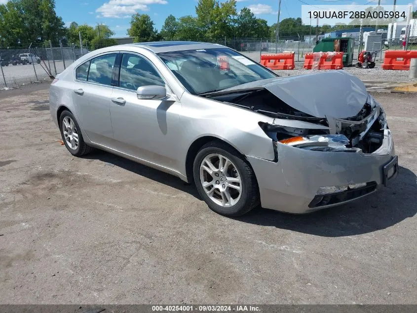 2011 Acura Tl 3.5 VIN: 19UUA8F28BA005984 Lot: 40254001