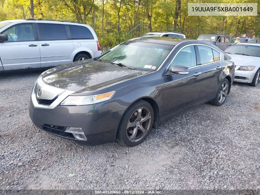 2011 Acura Tl 3.7 VIN: 19UUA9F5XBA001449 Lot: 40320660