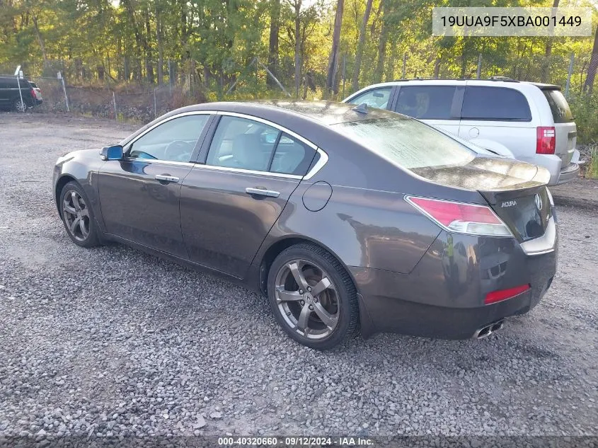 2011 Acura Tl 3.7 VIN: 19UUA9F5XBA001449 Lot: 40320660