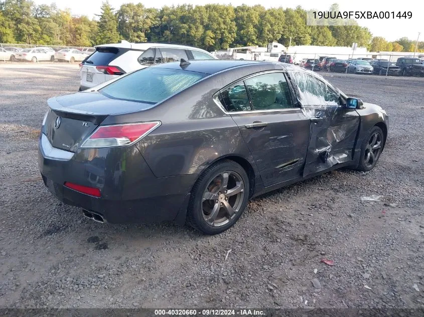 2011 Acura Tl 3.7 VIN: 19UUA9F5XBA001449 Lot: 40320660