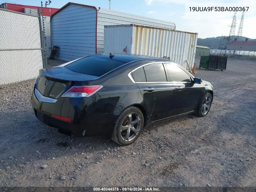 2011 Acura Tl VIN: 19UUA9F53BA000367 Lot: 40344375