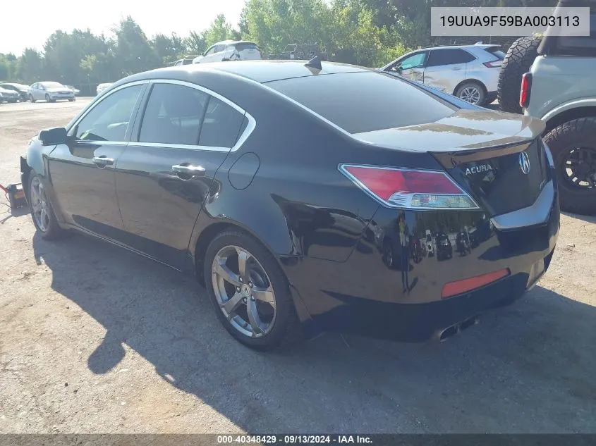 2011 Acura Tl 3.7 VIN: 19UUA9F59BA003113 Lot: 40348429