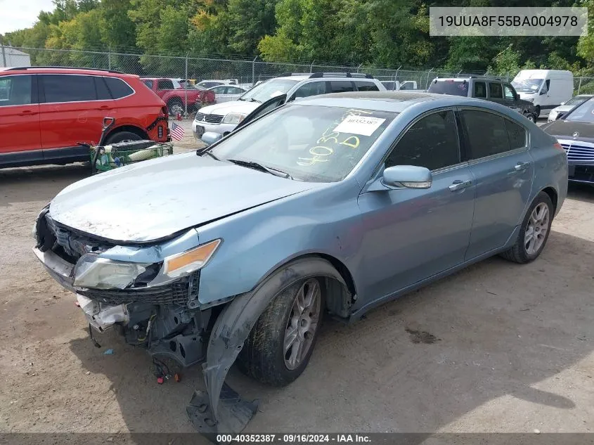 2011 Acura Tl VIN: 19UUA8F55BA004978 Lot: 40352387