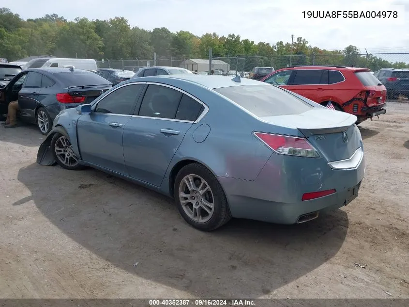 2011 Acura Tl VIN: 19UUA8F55BA004978 Lot: 40352387