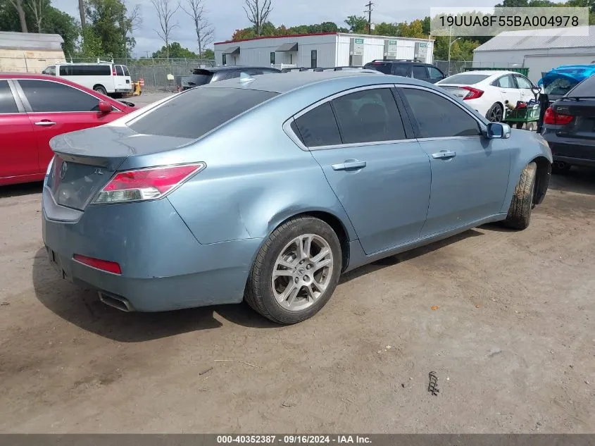 2011 Acura Tl VIN: 19UUA8F55BA004978 Lot: 40352387