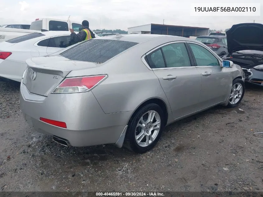 2011 Acura Tl VIN: 19UUA8F56BA002110 Lot: 40465591