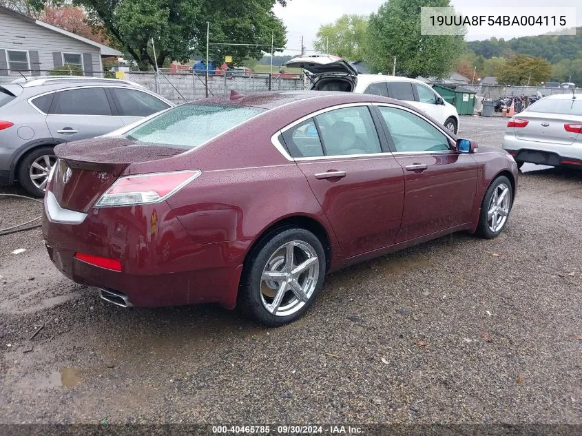 2011 Acura Tl 3.5 VIN: 19UUA8F54BA004115 Lot: 40465785