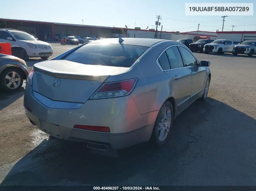 2011 Acura Tl 3.5 VIN: 19UUA8F58BA007289 Lot: 40496207